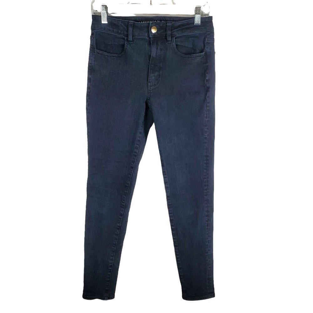 AMERICAN Eagle 6 Hi-rise Jegging‎ black jeans Skinny 360 Super Stretch